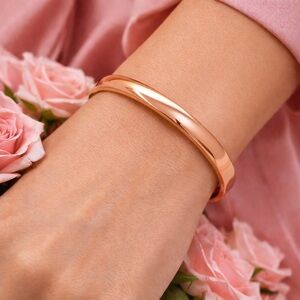 Kate Spade Idiom Bangle Bracelet STOP AND SMELL THE ROSES Rose Gold Plated
